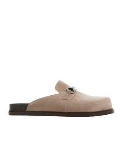 Ferragamo Mule Ornement Gancini Gris Taille 45 In Neutral