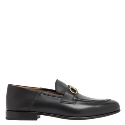 Ferragamo Black Gancini Ornament Mule Loafers In 002 Nero New Biscot