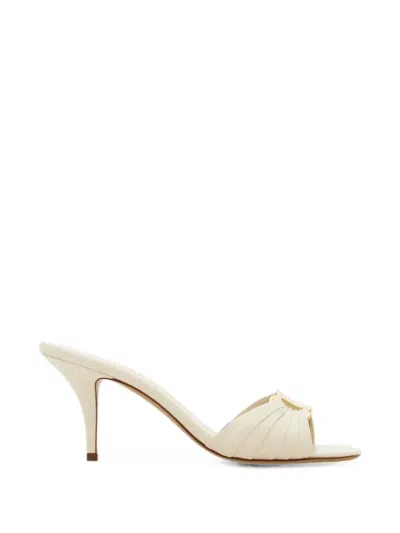 Ferragamo Gancini Ornament Mule In Neutral