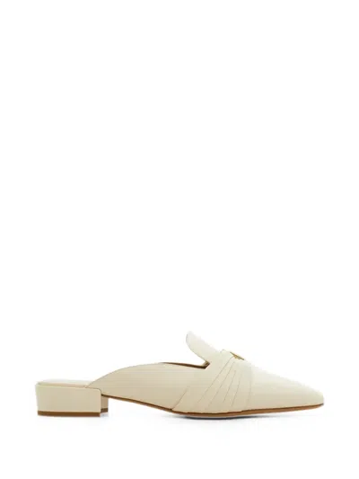 Ferragamo Gancini Ornament Mules In Black