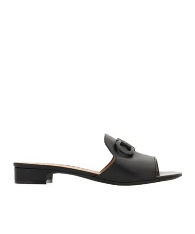 Ferragamo Gancini Ornament Slide In Black