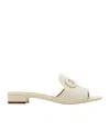 Ferragamo Slide Gancini Blanc Taille 40 In Multi