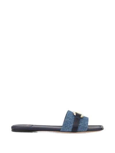 Ferragamo Gancini Ornament Slides In Blue