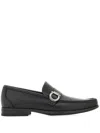 Ferragamo Mocassini Caspian In Pelle Nera Uomo In Black
