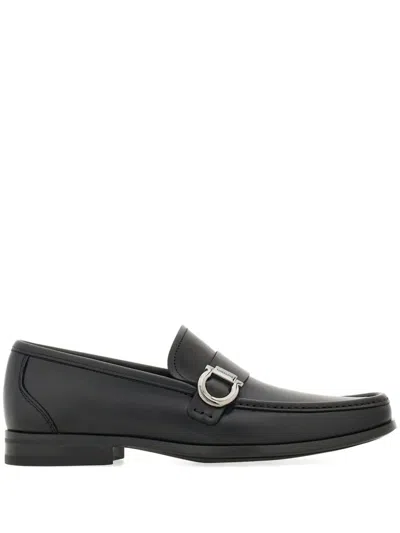 FERRAGAMO GANCINI ORNAMENT CASPIAN LEATHER LOAFERS