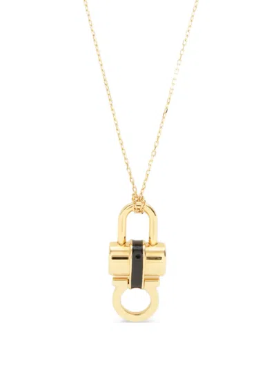 Ferragamo Gancini Padlock Necklace In Multi