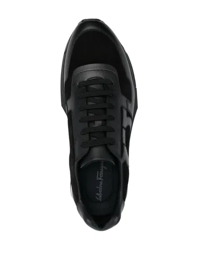 Ferragamo Gancini-patch Lace-up Sneakers In Multi