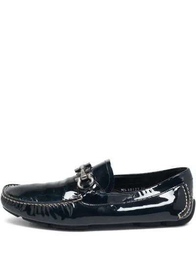 Pre-owned Ferragamo Gancini Patent Leather Driving Loafers