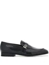 Ferragamo Gancini Patent-leather Loafers In Black