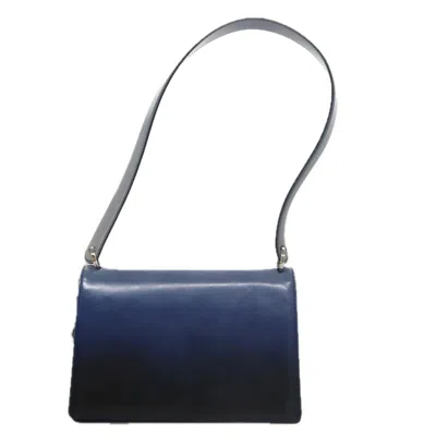 Pre-owned Ferragamo Gancini Patent Leather Shoulder Bag () In Blue