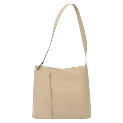 Pre-owned Ferragamo Gancini Patent Leather Shoulder Bag () In Sand