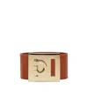 Ferragamo Gancini Pattern Bracelet In Yellow