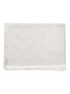 Ferragamo Gancini-pattern Fringed Scarf In Neutral