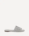 Ferragamo Gancini Pattern Sandals In White