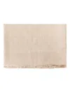 Ferragamo Monogram Jacquard Frayed-edge Scarf In Neutral