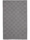 Ferragamo Man Gancini Pattern Scarf In Grey