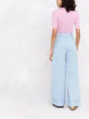 Ferragamo Gancini-pattern Short-sleeve Knitted Top In Pink