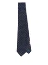Ferragamo Gancini-pattern Silk Tie In Blue