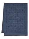 Ferragamo Gancini-patterned Scarf In Blue