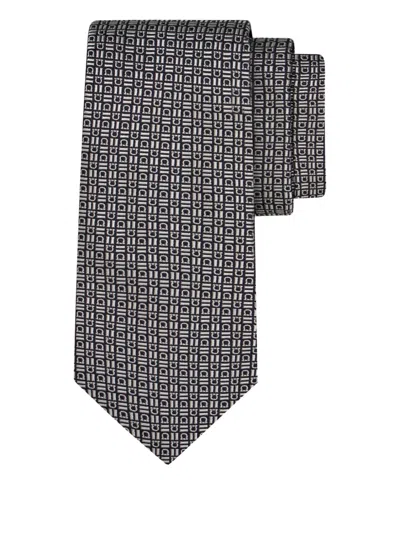 FERRAGAMO GANCINI-PATTERNED TIE