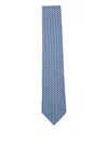 Ferragamo Gancini-patterned Tie In Blue