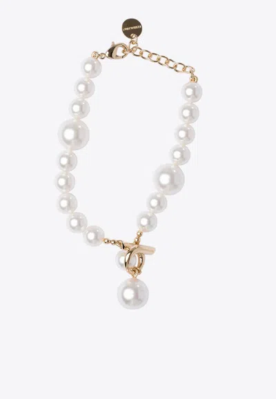 Ferragamo Gancini Pearl Bracelet In White