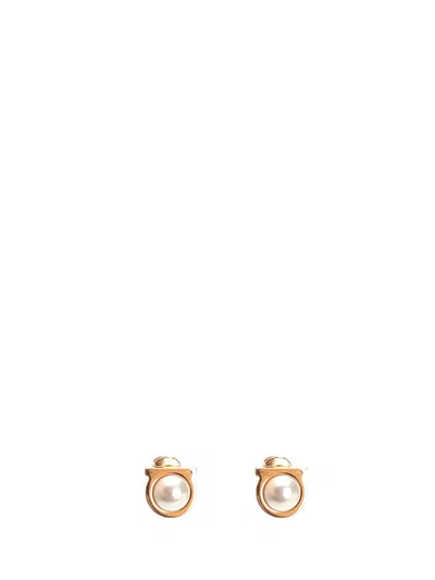 FERRAGAMO GANCINI PEARL EARRINGS