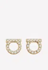 Ferragamo Gancini Pearls Earrings In Gold
