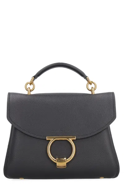 Ferragamo Gancini Pebbled Leather Handbag