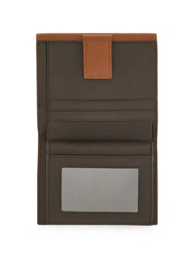 Ferragamo Gancini Pebbled Wallet In Brown