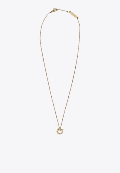 FERRAGAMO GANCINI PENDANT CHAIN NECKLACE