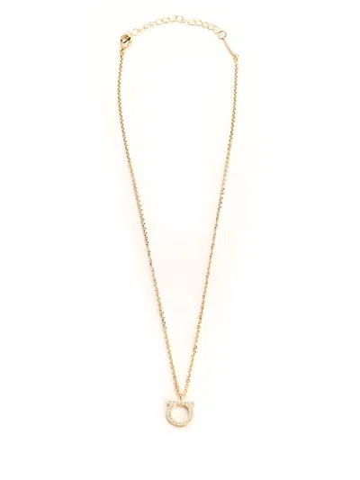 Ferragamo Gancini Pendant Necklace In Gold