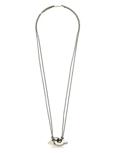 Ferragamo Gancini Pendant Necklace In Silver