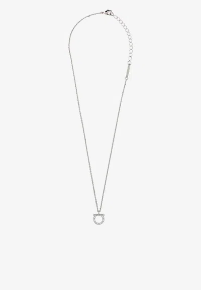 Ferragamo Gancini Pendant Necklace In Metallic