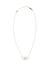 Ferragamo Crystal Pendant Chain Necklace With Adjustable Length In Gold