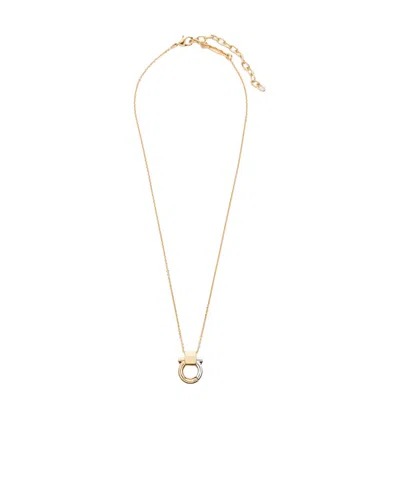 Ferragamo Gancini Pendant Necklace In Gold