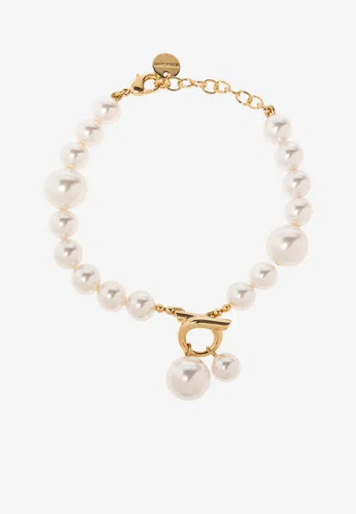 FERRAGAMO GANCINI PENDANT PEARL BRACELET