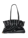 Ferragamo Black Crossbody Bag With Embossed Logo Lettering On The Front And Gancini