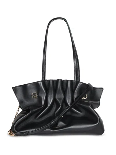 FERRAGAMO GANCINI PIERCING BLACK BAG