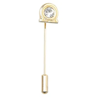 Pre-owned Ferragamo Gancini Pin Brooch () In Gold