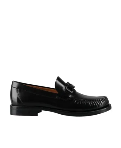 FERRAGAMO GANCINI PLAQUE 35MM LEATHER LOAFERS
