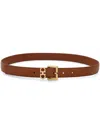 Ferragamo Double Gancini Leather Belt In Brown