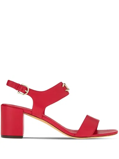 Ferragamo Gancini Leather Sandal In Pink