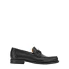 Ferragamo Bart Black Loafers With Embossed Gancini Detail On The Front In Leather Man In Black
