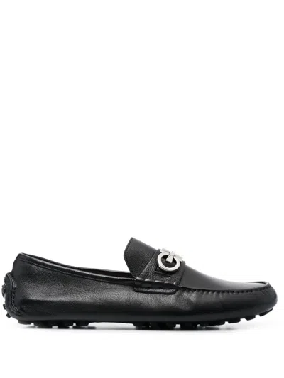 Ferragamo Leather Loafers With Polished Metal Bit Detail In Multi