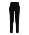 Ferragamo High Waist Jersey Trousers With Jewel Button In Black
