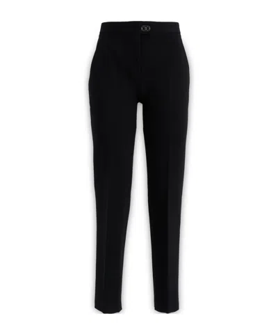 FERRAGAMO SALVATORE FERRAGAMO GANCINI PLAQUE HIGH WAIST PANTS