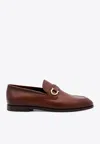Ferragamo Florio Leather Loafer With Gancini Detail