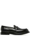 Ferragamo Gancini-plaque Leather Loafers In Black