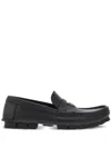 Ferragamo Gancini-plaque Leather Loafers In Black